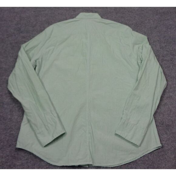 Frank & Eileen Shirt Mens L Green Paul Micro Plaid Long Sleeve 100% Cotton - Picture 4 of 11